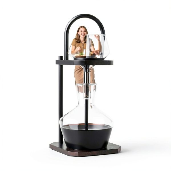 Wine Decanter, High-Efficiency Wine Decanter, Borosilicate Glass Decanter and Funnel, with Solid Wood Base & Stainless Steel Stand, for Home, Bar, Restaurant, Ideal Gift for Wine Lovers-5