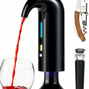 Electric Wine Aerator & Automatic Wine Dispenser, USB Rechargeable One-Touch Wine Decanter Pourer, Fast Aeration Wine Accessories Gift for Men & Women-0