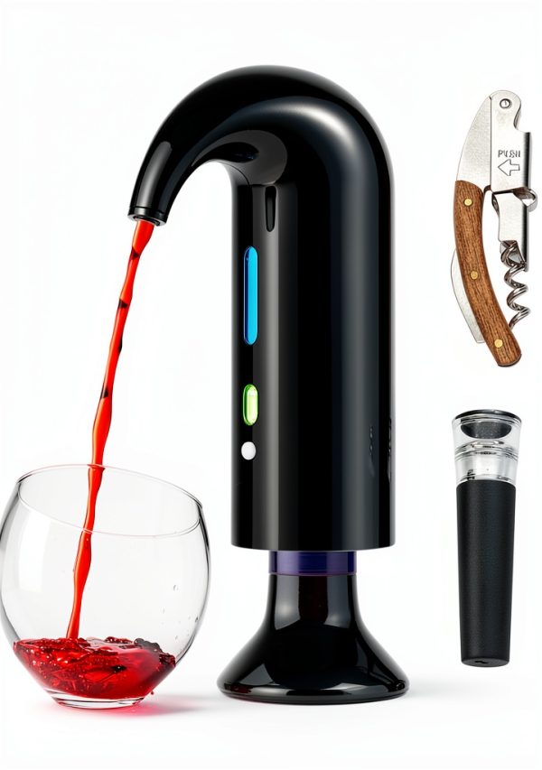 Electric Wine Aerator & Automatic Wine Dispenser, USB Rechargeable One-Touch Wine Decanter Pourer, Fast Aeration Wine Accessories Gift for Men & Women-0
