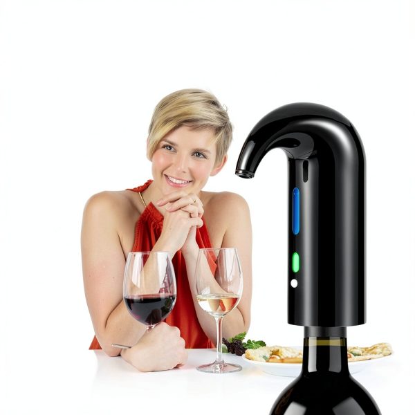 Electric Wine Aerator & Automatic Wine Dispenser, USB Rechargeable One-Touch Wine Decanter Pourer, Fast Aeration Wine Accessories Gift for Men & Women-5