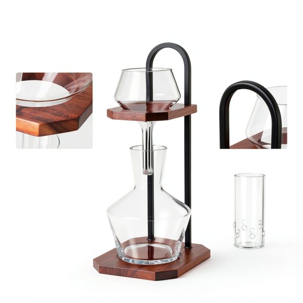 Wine Decanter, High-Efficiency Wine Decanter, Borosilicate Glass Decanter and Funnel, with Solid Wood Base & Stainless Steel Stand, for Home, Bar, Restaurant, Ideal Gift for Wine Lovers-4