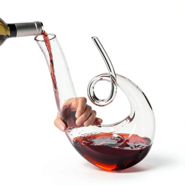 PARACITY 1200ml/40oz Art Series Swan Swirl Wine Decanter, Hand Blown Lead-Free Crystal Glass Red Wine Decanter with Aerator for Women and Men, Wine Gifts for Christmas, Birthdays-3