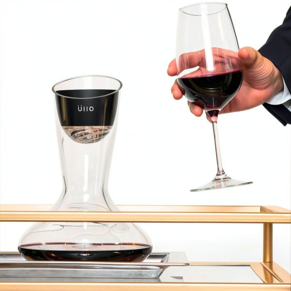 Wine Purifier Ullo Handblown Decanter 6 Sulfite Filters 750ml White-3