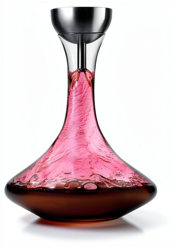 Houdini Wine Decanter with Wine Shower Funnel and Sediment Strainer, Off-White, 10-Inch - ,Glass/Stainless-4