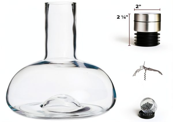 Red Wine Decanter with Aerator Lid by Modern Innovations 2‑Pound Set-1