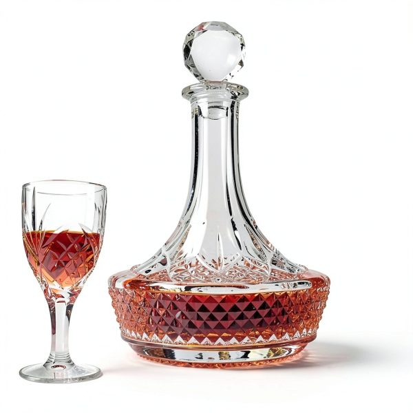 KANARS Wine Decanter Carafe, Hand-Blown Red Wine Decanter Aerator 1250ml/42oz, Crystal Liquor Wine Pitcher with Stopper for Home Bar Dinner-1