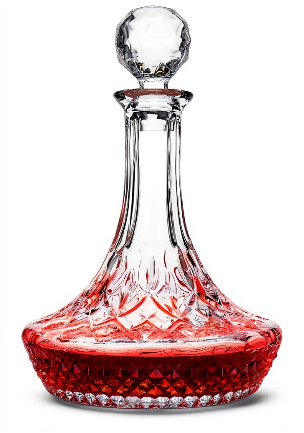 KANARS Wine Decanter Carafe, Hand-Blown Red Wine Decanter Aerator 1250ml/42oz, Crystal Liquor Wine Pitcher with Stopper for Home Bar Dinner-0