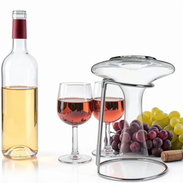 Wine Decanter Drying Stand Buduidry Steel Rack with Rubber Top-4