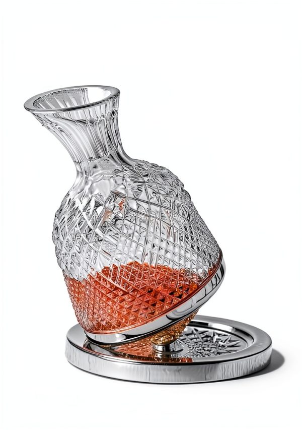 Spinning Wine Decanter Saeifin 360 Rotating Crystal Carafe 1.5L-1