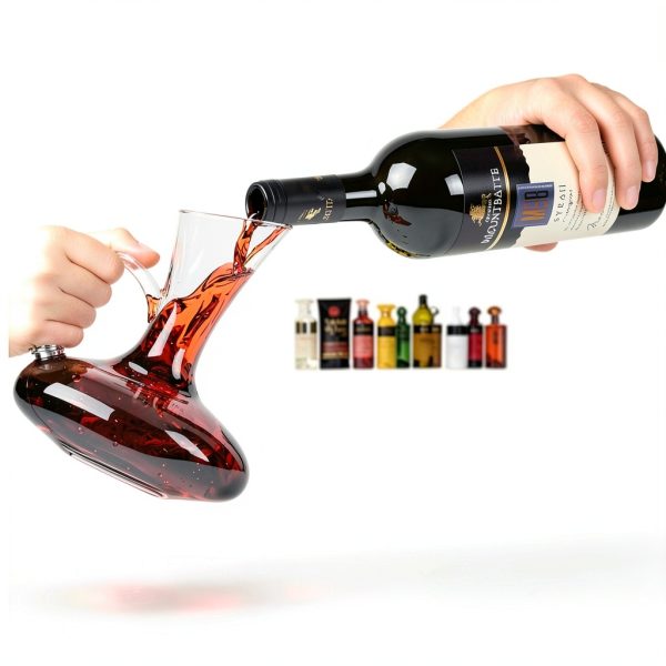 Red Wine Decanter Ocean ice 26oz Glass Aerator with Ergonomic Handle-5