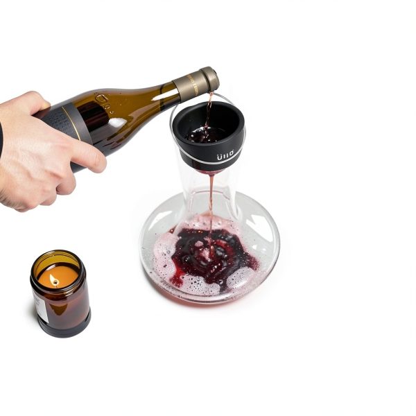 Wine Purifier Ullo Handblown Decanter 6 Sulfite Filters 750ml White-4