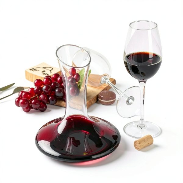 YouYah Wine Decanter Set with Stand, Stopper & Brush – 1200ml Crystal-1
