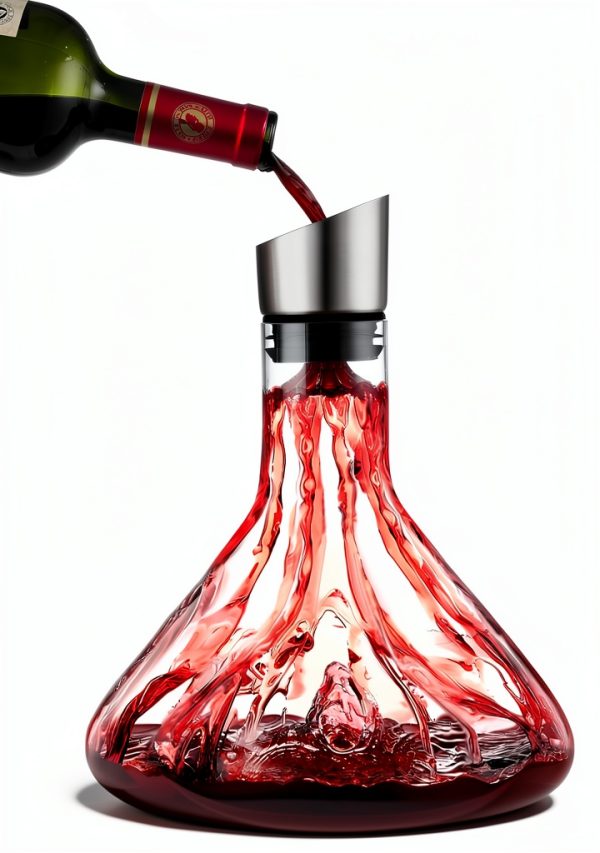 Wine Decanter Cooko 1.2L Lead Free Crystal Glass Handheld Aerator-1
