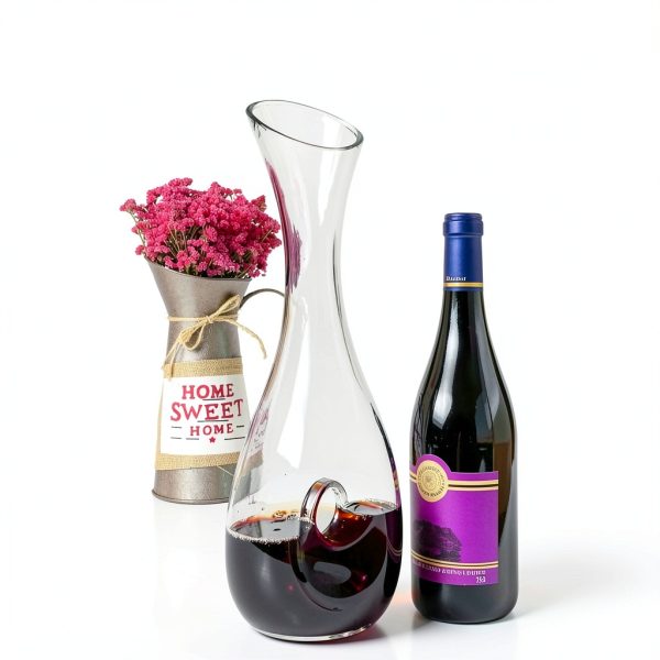 NUTRIUPS Wine Decanter with Stopper, Hand Blown Wine Carafe, Pierced Decorative Snail Decanter with Brush-4