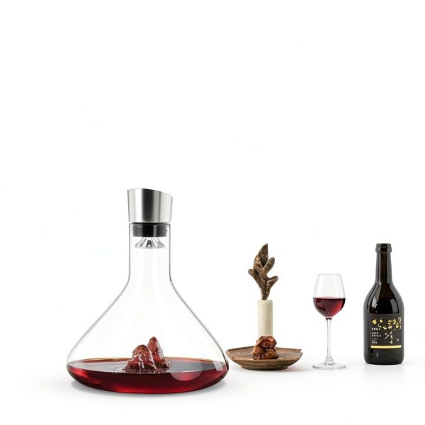 Wine Decanter Cooko 1.2L Lead Free Crystal Glass Handheld Aerator-2