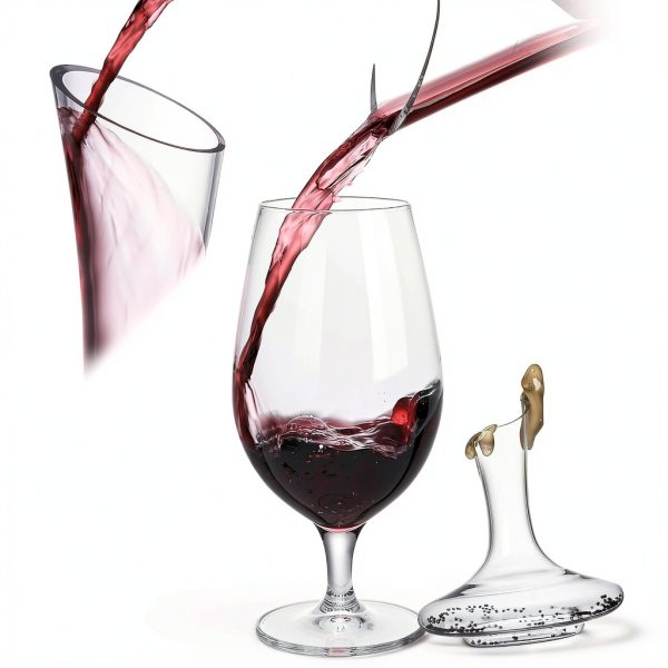Wine Decanter SHIGOO Hand-Blown Lead-Free Crystal 1200ml with Beads-4