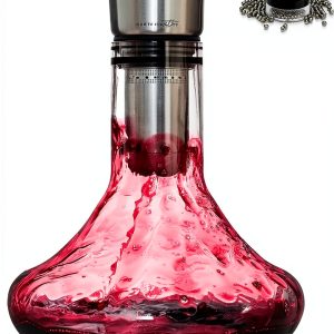 Crystal Wine Decanter Gusto Nostro Hand blown Lead Free Glass Aerator-0