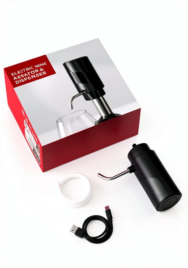 Electric Wine Decanter Aerator Dispenser: Automatic Whisky Bottle Dispenser - One Button Smart Drink Decanter with USB Rechargeable - Wine Air Aerator Pourer Spout for Lovers-4