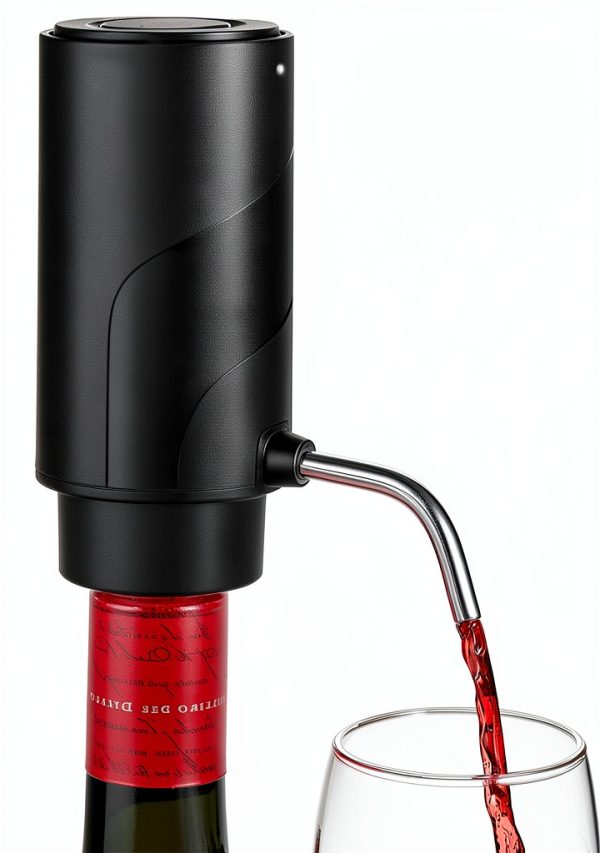 Electric Wine Decanter Aerator Dispenser: Automatic Whisky Bottle Dispenser - One Button Smart Drink Decanter with USB Rechargeable - Wine Air Aerator Pourer Spout for Lovers-0