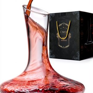 Wine Decanter SHIGOO Hand-Blown Lead-Free Crystal 1200ml with Beads-0