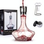YouYah Iceberg Wine Decanter Set with Aerator Filter,Drying Stand and Cleaning Beads,Red Wine Carafe,Wine Aerator,Wine Gift,100% Hand Blown Lead-free Crystal Glass (1400ML)-0