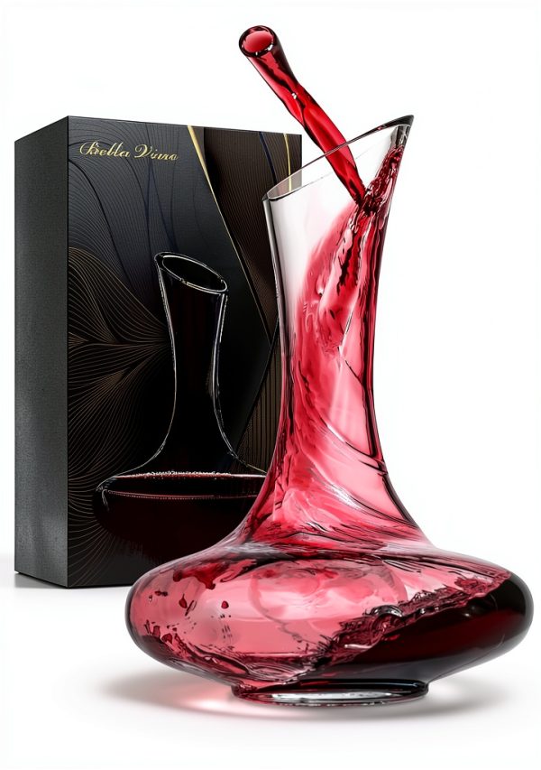 Wine Decanter Bella Vino 750ml Hand Blown Lead Free Crystal Carafe-0