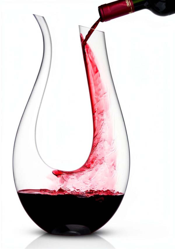 Wine Decanter Galashield Lead-Free Crystal U-Shape 1400ml Carafe-0