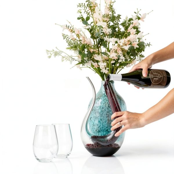 Wine Decanter Galashield Lead-Free Crystal U-Shape 1400ml Carafe-4