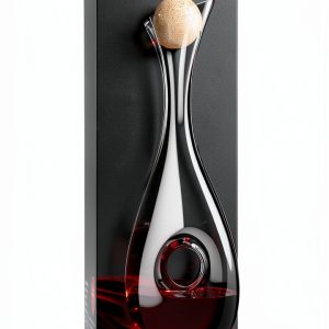 NUTRIUPS Wine Decanter with Stopper, Hand Blown Wine Carafe, Pierced Decorative Snail Decanter with Brush-0