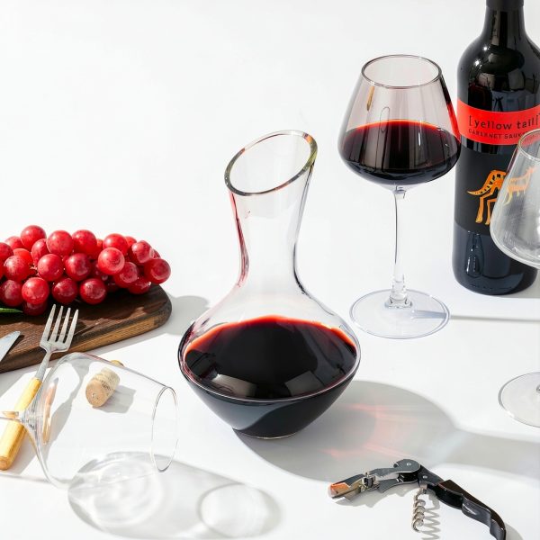 Wine Decanter Youyah 750ml Hand Blown Lead Free Crystal Carafe-4