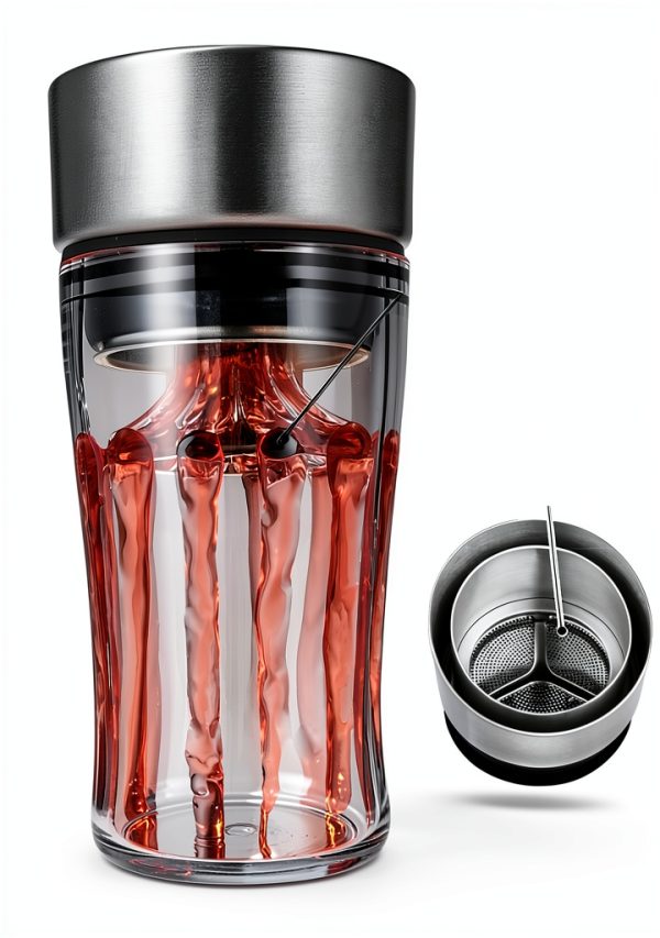 YouYah Iceberg Wine Decanter Set with Aerator Filter,Drying Stand and Cleaning Beads,Red Wine Carafe,Wine Aerator,Wine Gift,100% Hand Blown Lead-free Crystal Glass (1400ML)-1
