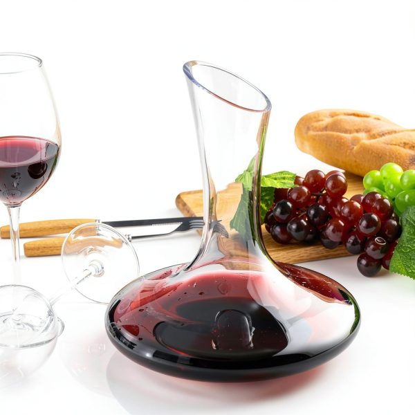 Wine Decanter SHIGOO Hand-Blown Lead-Free Crystal 1200ml with Beads-1