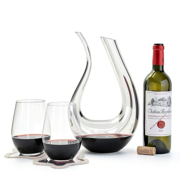 Wine Decanter Galashield Lead-Free Crystal U-Shape 1400ml Carafe-1