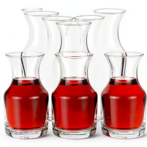 12 Pack Single Serving Wine Carafe Glass Small Mini Carafe Individual Wine Refill Decanter for Dinner Parties Tastings Bars Restaurants (6.5 oz)-0